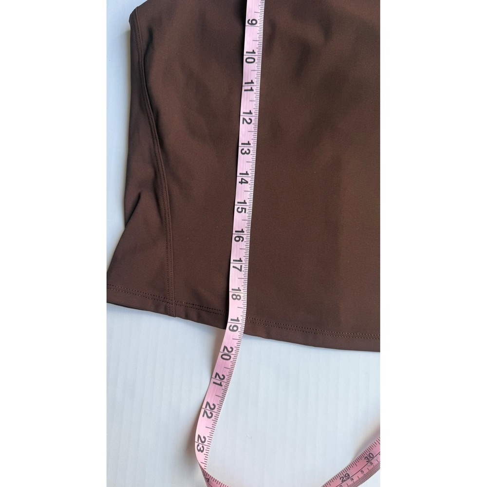 Spanx Booty Boost Active Tank Brown Criss Cross Back Built-in Bra Size M - Picture 5 of 7